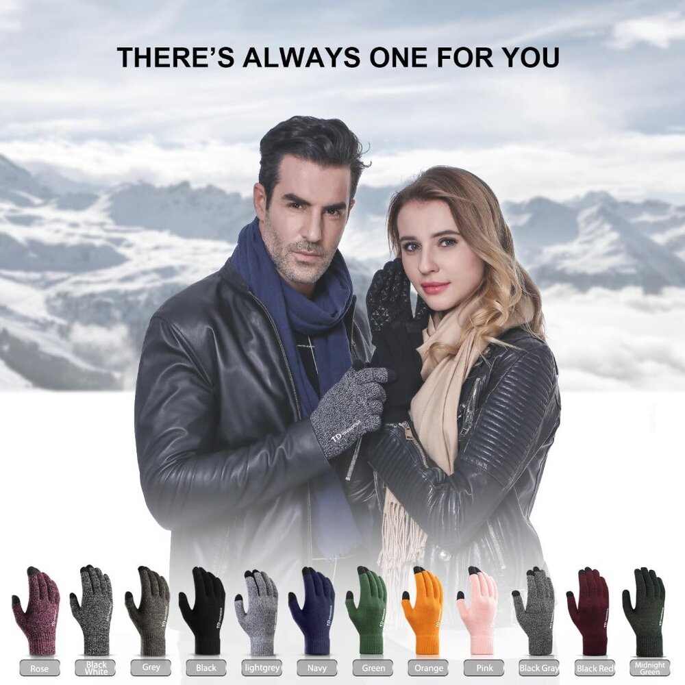 Winter Gloves for Men Women - Upgraded Touch Screen Cold Weather Thermal Warm Kn - Picture 6 of 6